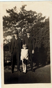 Olive with her grandfather, Cyril and unknown man.